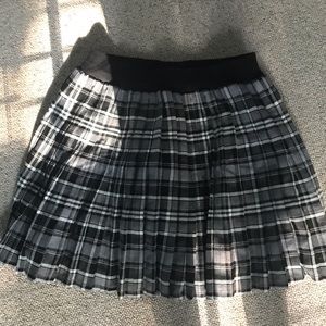Black and white school girl plaid skirt